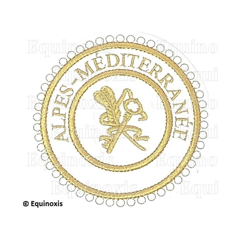 Badge / Macaron GLNF – Grande tenue provinciale – Grand Archiviste – Alpes-Méditerranée – Brodé machine